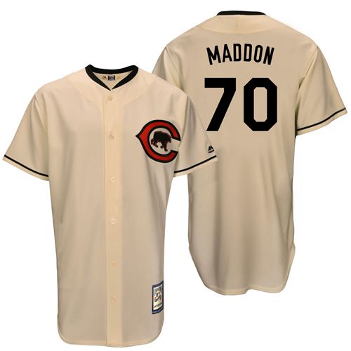 Mitchell And Ness Cubs #70 Joe Maddon Cream Throwback Stitched MLB Jersey - Click Image to Close
